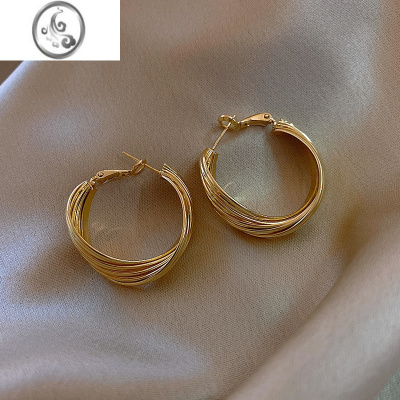 JiMi银银针耳环女小众设计高级感耳饰品耳钉2023年新款潮轻奢耳圈