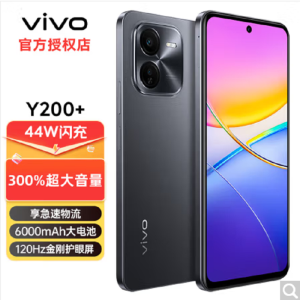 vivo Y200+ 幽夜黑 8GB+256GB 第二代骁龙4 5G芯 双卡5G 5000毫安大电池 44W闪充 5000万影像手机 Y200