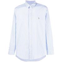 polo ralph lauren弹力条纹男士长袖休闲衬衫经典翻领扣门直筒下摆