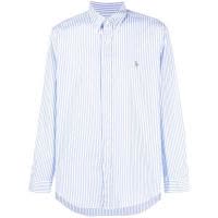 polo ralph lauren弹力条纹男士长袖休闲衬衫经典翻领扣门直筒下摆