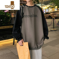 YANXU情侣美式卫衣男生圆领无帽潮牌上衣服宽松高街长袖外套