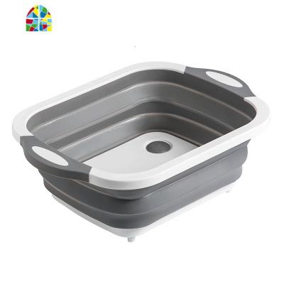 可折叠洗菜盆多功能塑料菜篮子家居厨房用品收纳筐洗水果盘 FENGHOU 沥水款洗菜篮洗菜篮