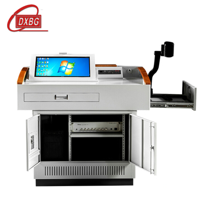 DXBG学校多媒体讲台钢制讲台演讲台中控讲台办公桌操作台1140*800*1000mm(钢面款)(不含显示器)