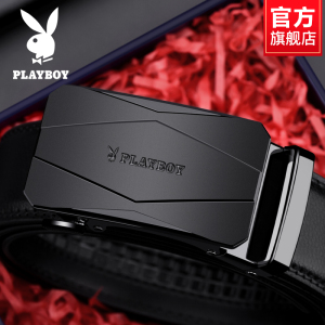 花花公子皮带男士2024新款牛皮腰带真皮自动扣休闲年轻人商务裤带