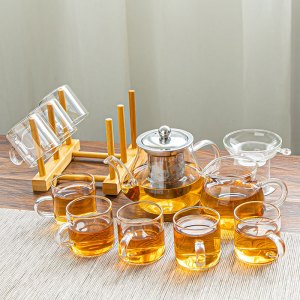 [补贴10%]耐热耐高温玻璃茶具套装家用茶杯办公室功夫茶具泡茶壶简约小茶台