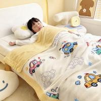 婴童牛奶绒毛毯冬季加绒加厚盖被珊瑚绒幼儿园宿舍午睡毯沙发毯子