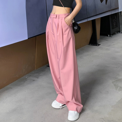 语娄西装裤女2020新款夏薄款宽松百搭拖地直筒休闲裤垂感高腰阔腿裤女2021西裤