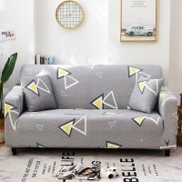 沙发套懒人简约沙发套罩四季通用全包卐能套罩全盖布 趣味三角[送抱枕套] L码(沙发长190~230CM适用于三人位沙发)