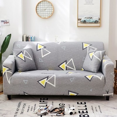沙发套懒人简约沙发套罩四季通用全包卐能套罩全盖布 趣味三角[送抱枕套] L码(沙发长190~230CM适用于三人位沙发)