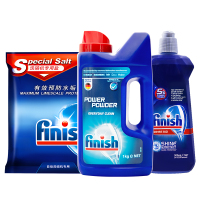 finish洗碗机专用洗涤剂洗碗粉三件套装漂洗剂洗碗盐西门子美的海尔洗碗机洗碗块