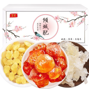 庄民 养生滋补品大颗粒桃胶双夹雪莲子植物拉丝雪燕组合 礼盒装官方正品旗舰店