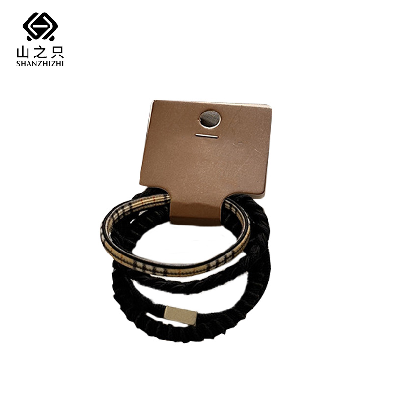 山之只 百搭高弹力皮筋发圈 黑色系4根/包