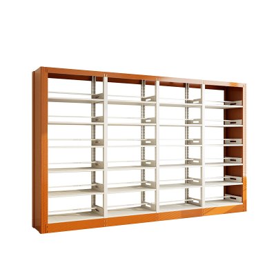 臻远ZY4072634 钢制书架黄色资料架 双面6层一列四组 3700*450*2000mm