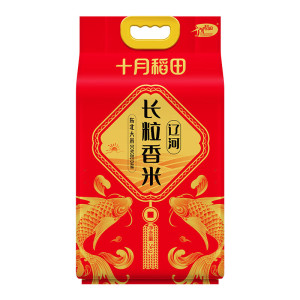 十月稻田辽河长粒香米东北大米5kg粳米一级10斤真空包装