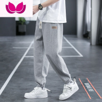 七斓春季裤子男士潮流韩版宽松束脚哈伦运动卫裤百搭华夫格休闲长裤