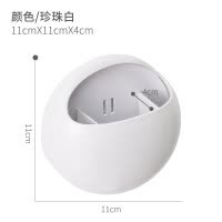 简约情侣牙刷架无痕吸盘壁挂式牙刷置物架免打孔卫生间牙刷筒白色 三维工匠