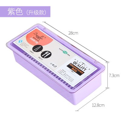 塑料沥水筷子盒厨房家用带盖碗筷餐具收纳盒筷笼餐具盒筷子篮 敬平 紫罗兰带隔层底不镂空
