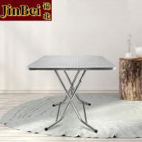 锦北不锈钢餐桌圆台烧烤夜宵大排档餐桌农村摆地摊圆形桌1.0米方台