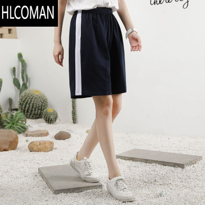 HLCOMAN校服裤子五七分裤男女初中高中学生一条杠宽白边短裤夏季薄款校裤