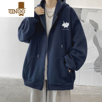 YANXU开衫卫衣男外套美式潮牌连帽硬挺夹克oversize秋装新款