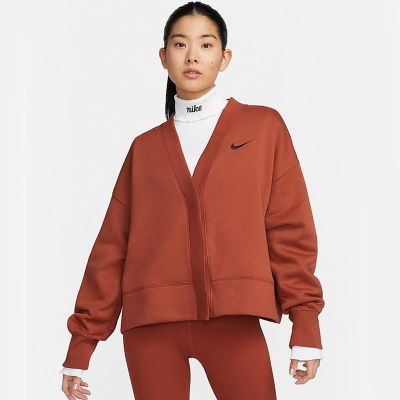 NIKE耐克外套运动休闲薄绒保暖针织V领女装FB8773-832 D