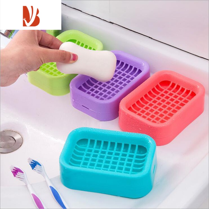 三维工匠3个香皂盒双层沥水网格肥皂盒皂架家用大号台面置物架浴室免打孔 随机2个有颜色要求联系