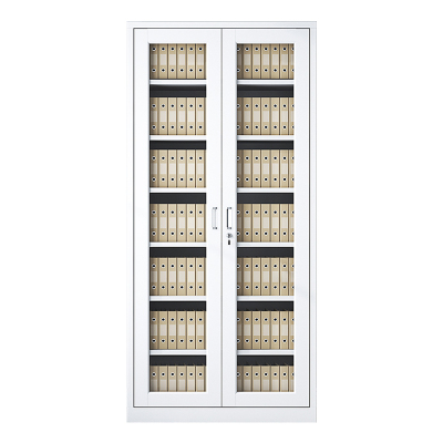 豪利特收纳柜财务档案柜资料柜加厚文件柜办公室带锁铁皮柜通玻柜七层
