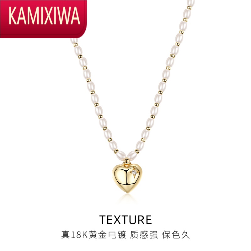 kamixiwa欧比雅比巴洛克珍珠爱心项链女复古轻奢小众高级感送妈妈款