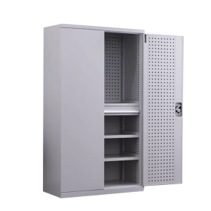 东升顺重型工具柜加厚物件工具储物柜工厂铁皮柜汽修厂零件收纳柜白色四层一抽带挂板