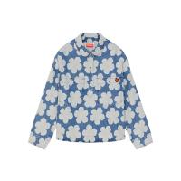 高田贤三(Kenzo)女牛仔外套长袖系扣彼得潘领通体印花胸前徽章纽