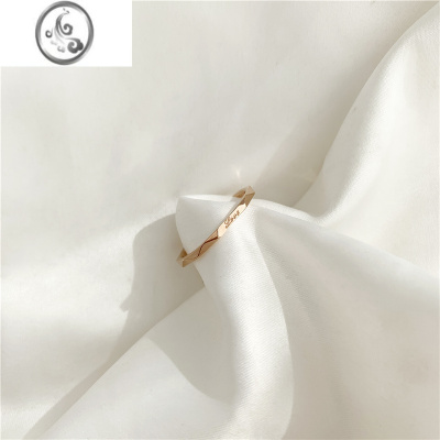 JiMi大码戒指女胖MM食指小众设计love菱形ins潮欧美简约大号胖手指环