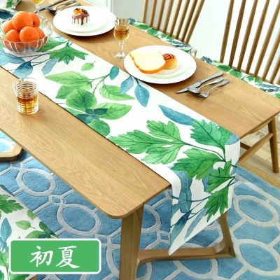 家柏饰(CORATED)现代简约风桌旗北欧棉麻小清新床尾巾电视柜鞋柜布茶几布艺 初夏 30*180cm