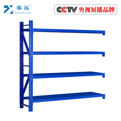 臻远轻型仓储货架置物架仓库铁架子地下室货架~蓝色四层副架150*60*200