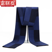 迪鲁奥(DILUAO)男士羊毛围巾高档时尚休闲格子英伦风拼接秋冬季无围脖