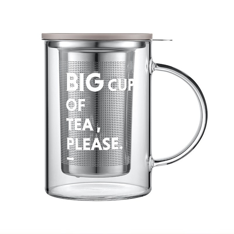 北鼎(BUYDEEM) 泡茶杯高硼硅玻璃 500ml灰羽色CA1002