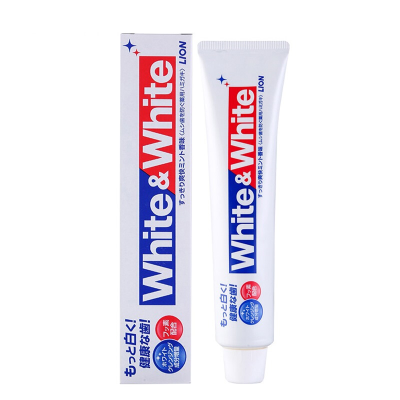 日本进口狮王（Lion）WHITE&WHITE焕白牙膏牙齿牙龈护理牙渍烟渍口臭牙膏口气清新薄荷清新150g
