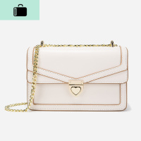 链条小方包包女2020新款流行夏天网红时尚百搭白色单肩斜跨包NEW LAKE 白色女斜挎包