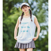 [2.5折价49元]唐狮夏季女圆领前胸模糊字母背心