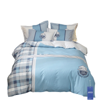 安居先森焕彩喷气全棉印花单人床三件套活性印染员工宿舍常用0.9米床/1.2米床D1563