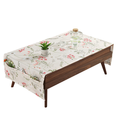 美帮汇客厅茶几餐桌垫电视柜欧式棉麻小清新桌布布艺防水防油防烫长方形