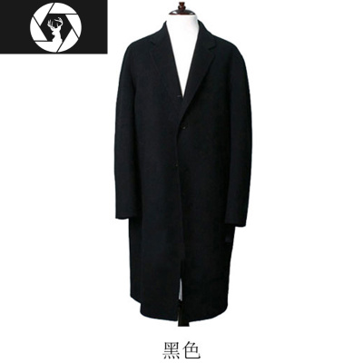 HongZun秋冬韩版中长款风衣男英伦毛呢大衣宽松潮流落肩毛加厚妮子外套风衣