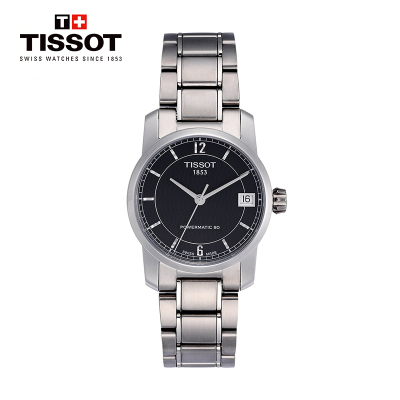 低至5折-天梭(TISSOT)瑞士手表钛系列商务条字时标80机芯钢带女士机械表T087.207.44.057.00T087.207.44.057.00