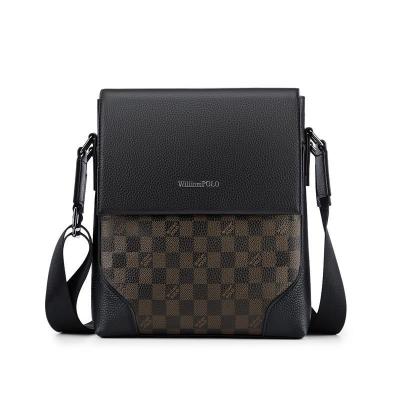 斯妮拉英皇保欧美时尚罗皮包男士单肩包真皮商务休闲翻盖斜挎包牛皮竖款男包小包