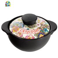 砂锅可高温汤煲沙锅陶瓷家用明火燃气瓦罐炖锅大容量养生汤锅大号 FENGHOU 煲汤锅2-5人[3.0升]