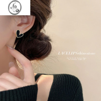 JiMi925银针小众设计爱心耳钉女高级感轻奢气质耳环2023年新款潮耳饰