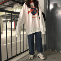 超火圆领卫衣女秋季新款薄款外套韩版潮原宿BF学生宽松上衣服