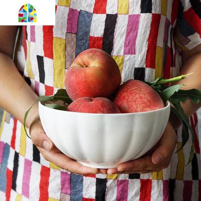 纯白餐具碗盘套装家用欧式碗碟28头陶瓷盘子汤盘平盘面碗饭碗 FENGHOU 8英寸大汤碗一个不带勺 28件