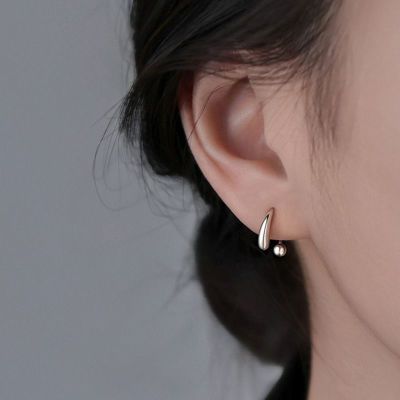 s925银针水滴耳钉女螺丝拧扣简约高级感设计耳环轻奢小众耳钩耳饰送女朋友老婆情人节七夕生日礼物
