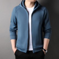 纯色连帽防风户外休闲外套 简约时尚拉链免烫夹克出行男装外套