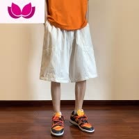 七斓美式复古工装短裤男夏季新款宽松阔腿休闲五分裤高街裤子